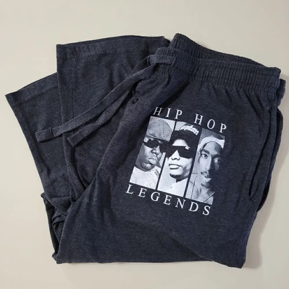 Original Flavor Men's Charcoal Hip Hop Graphic Lounge Pants